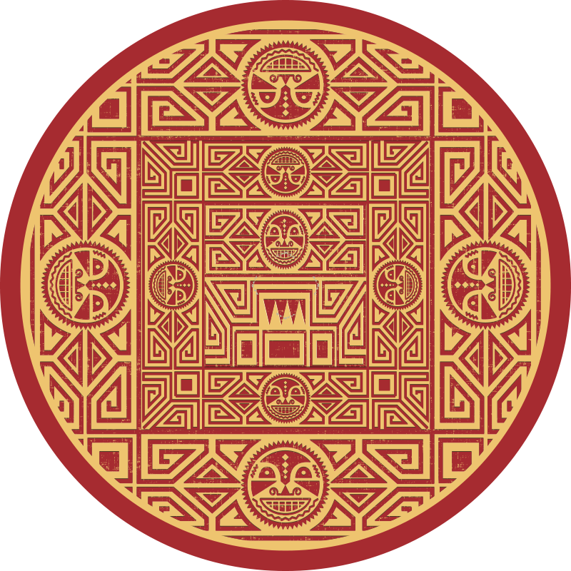 Tribal Circular Art mandala vinyl carpet - TenStickers