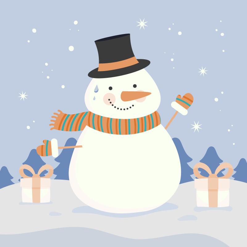 Snowman Celebration Christmas vinyl carpet - TenStickers