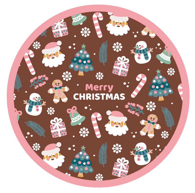 Festive Round Circle Christmas vinyl carpet - TenStickers
