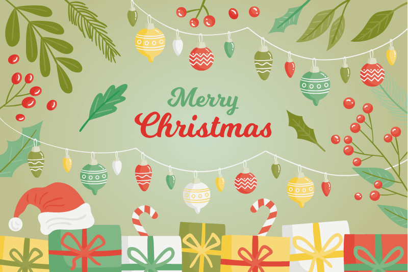 Festive Seasonal Greetings Christmas vinyl carpet - TenStickers