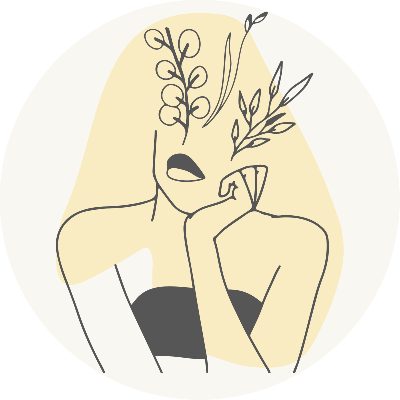 Elegant Line Art floral vinyl carpet - TenStickers