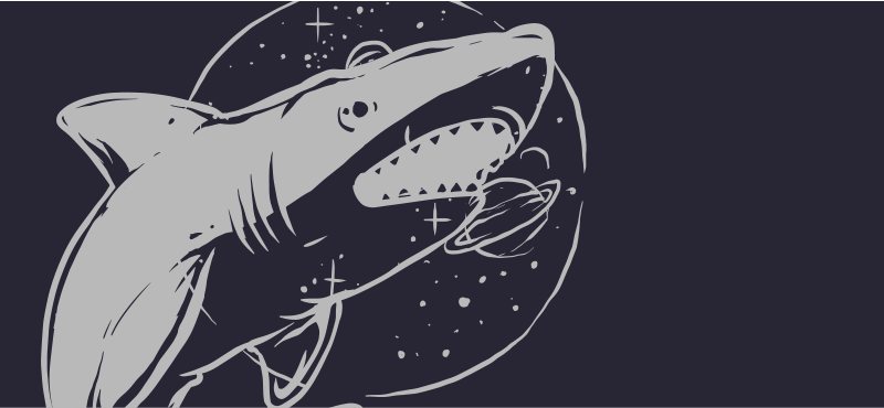 Cosmic Shark Space kids vinyl carpet - TenStickers