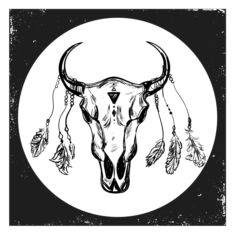 Bohemian Skull animal vinyl carpet - TenStickers