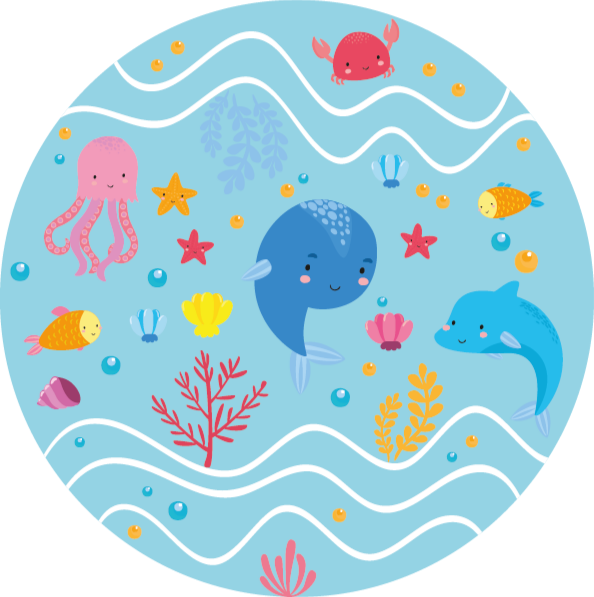 Oceanic Friends kids vinyl carpet - TenStickers