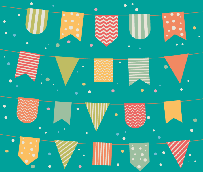 Festive Bunting kids vinyl carpet - TenStickers