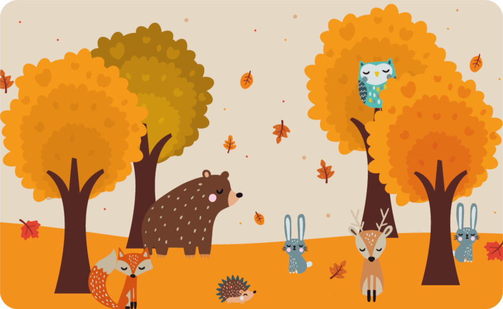 Autumnal Forest Friends kids vinyl carpet - TenStickers