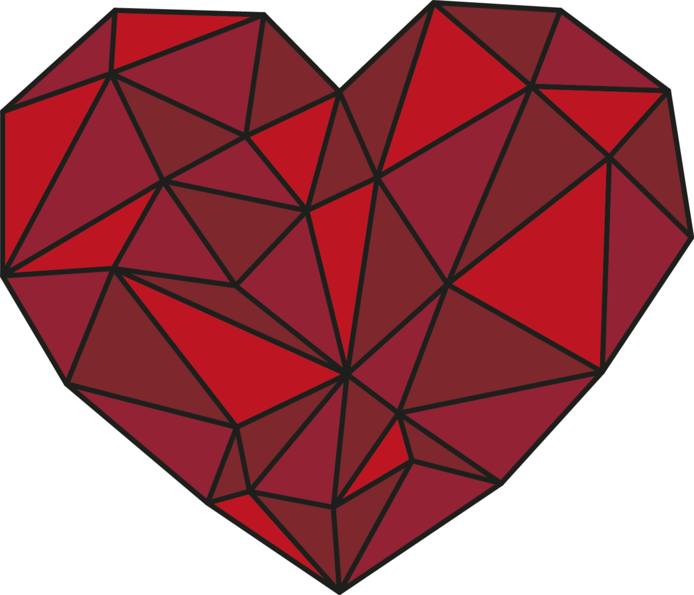 Faceted Heart geometric vinyl carpet - TenStickers