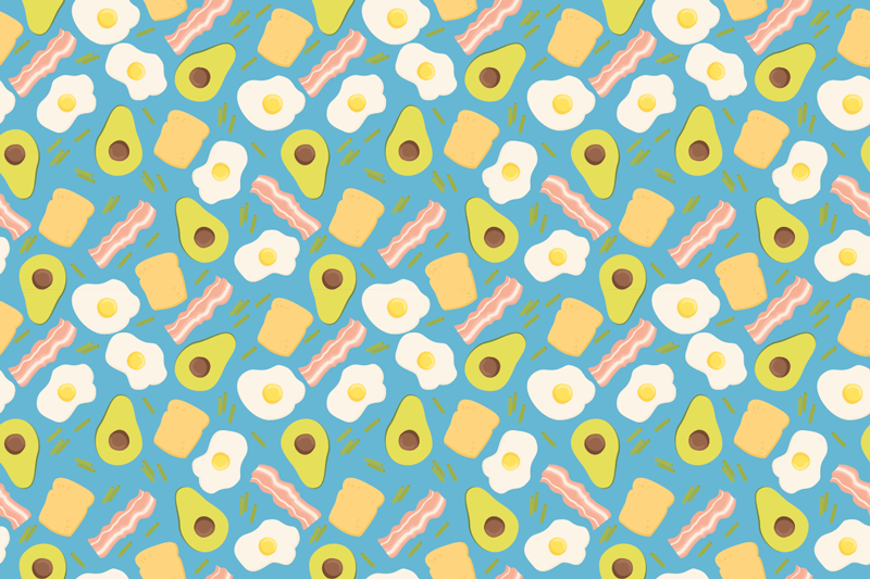 Breakfast Patterns minimalist vinyl carpet - TenStickers