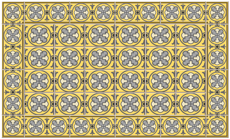 Ornate Mediterranean tile vinyl carpet - TenStickers