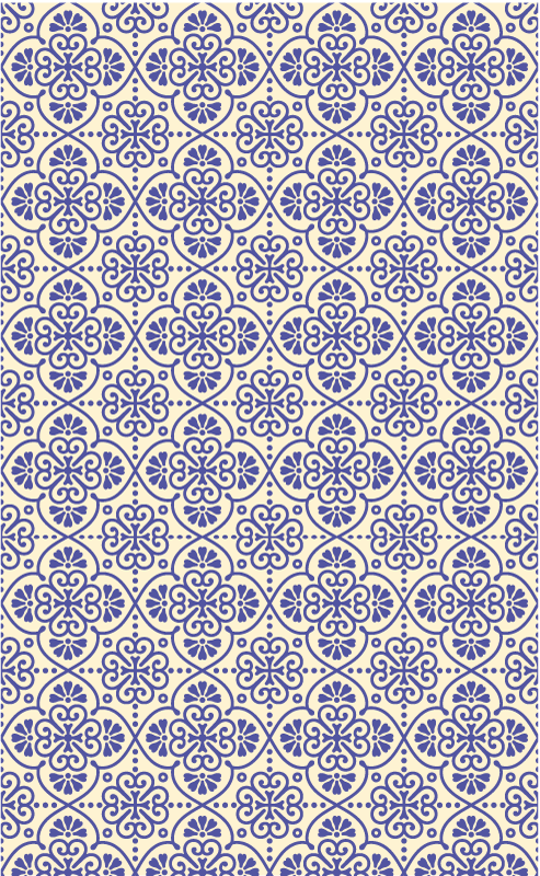 Ornate Mediterranean Pattern tile vinyl carpet - TenStickers