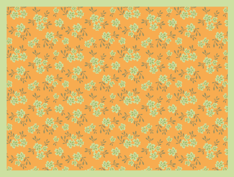 Floral vinyl carpet with floral motif design - TenStickers