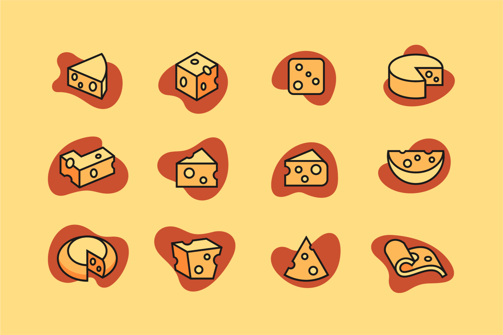 Emmental cheese minimal rug - TenStickers