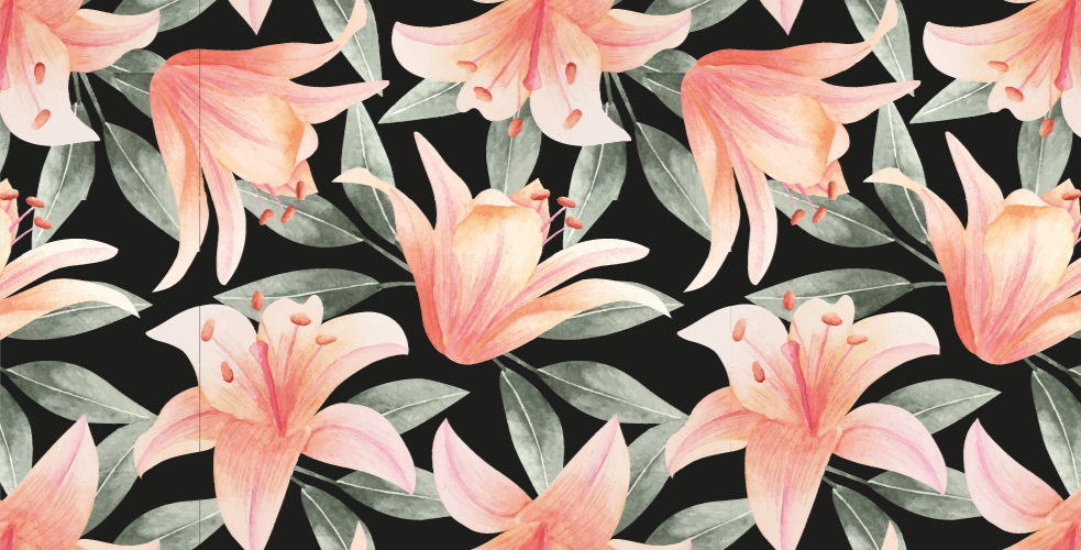 Floral Zephyr Imagery floral vinyl carpet - TenStickers