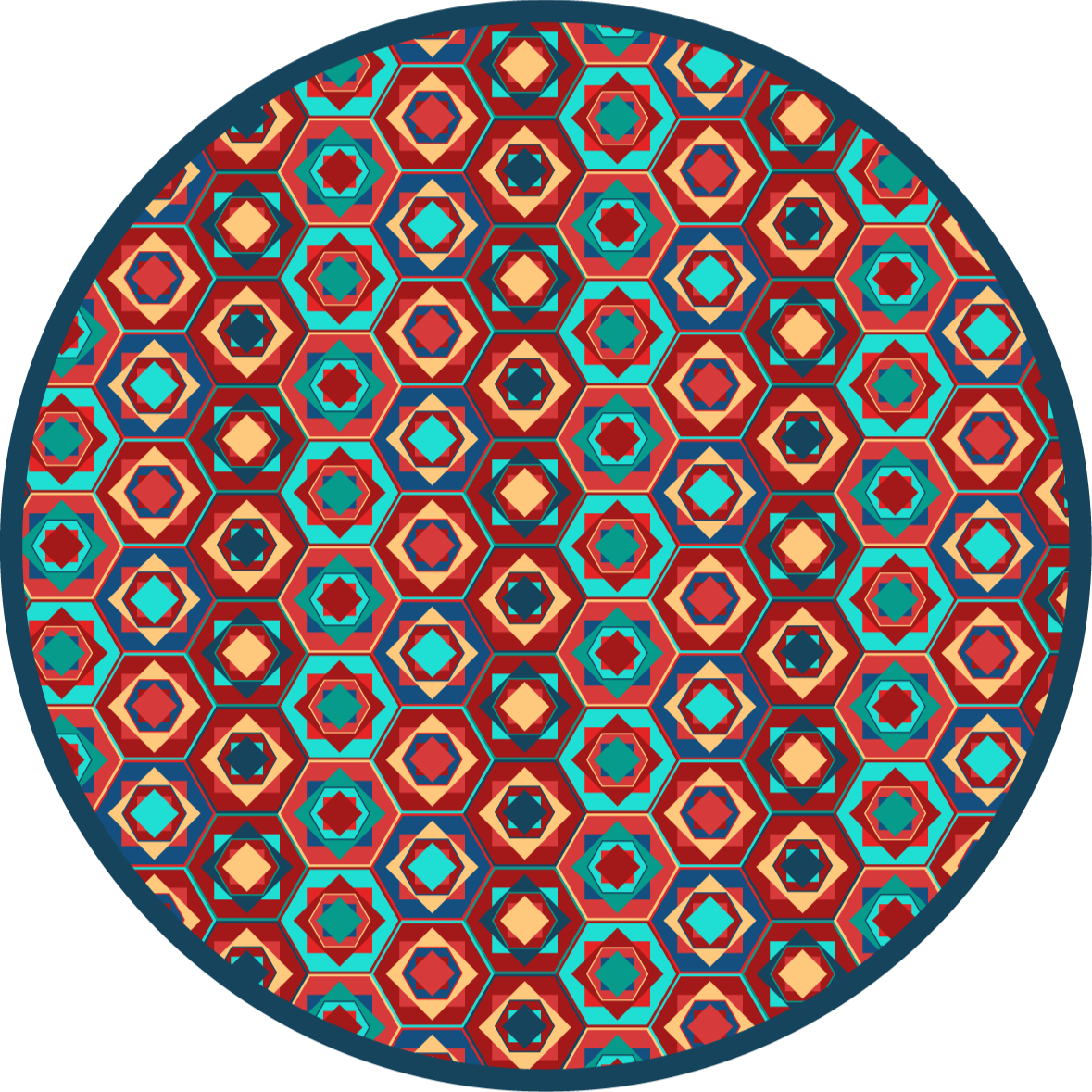 Geometric harmony circle geometric vinyl carpet - TenStickers