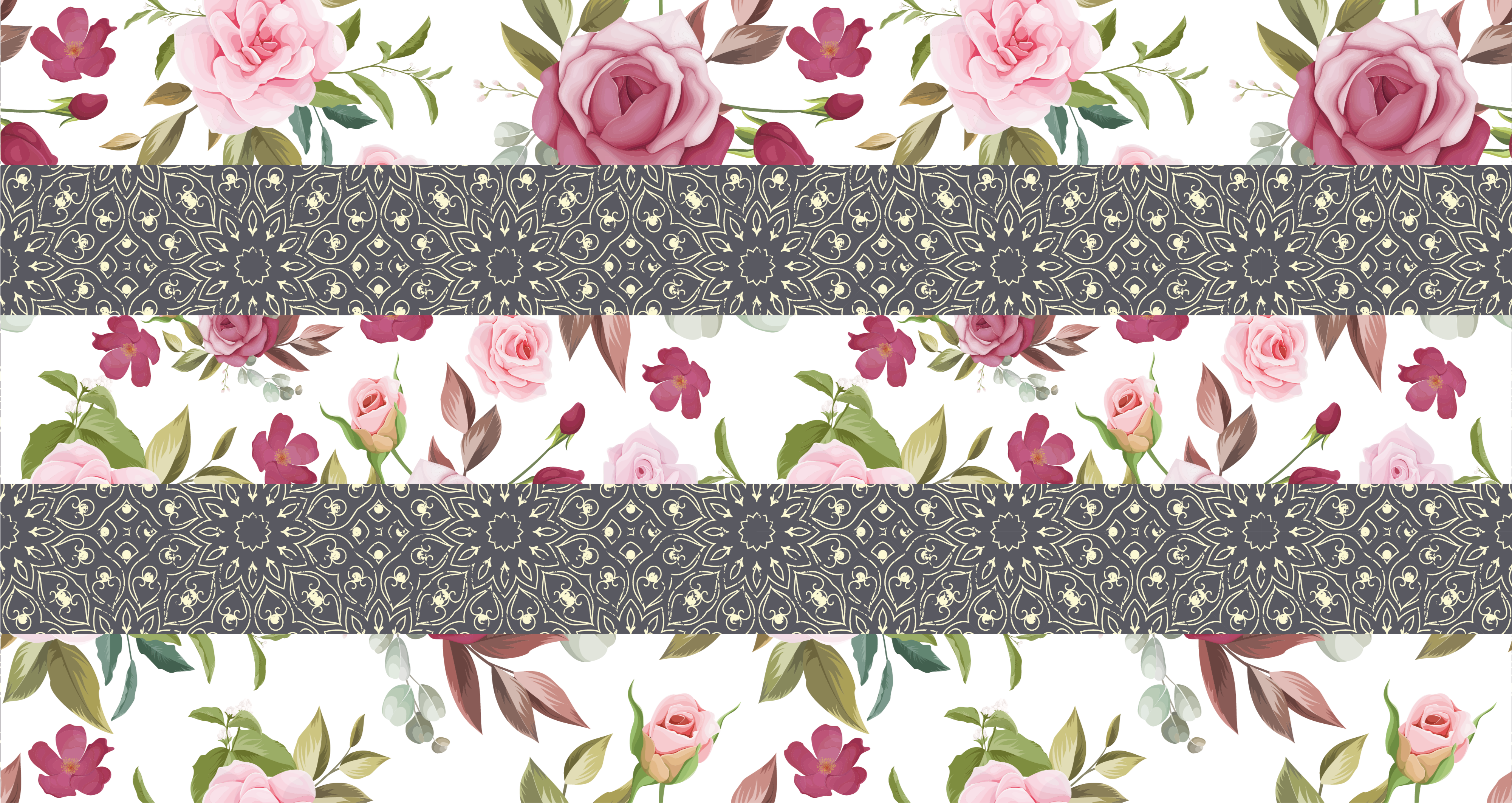 Botanical Runner floral vinyl carpet - TenStickers