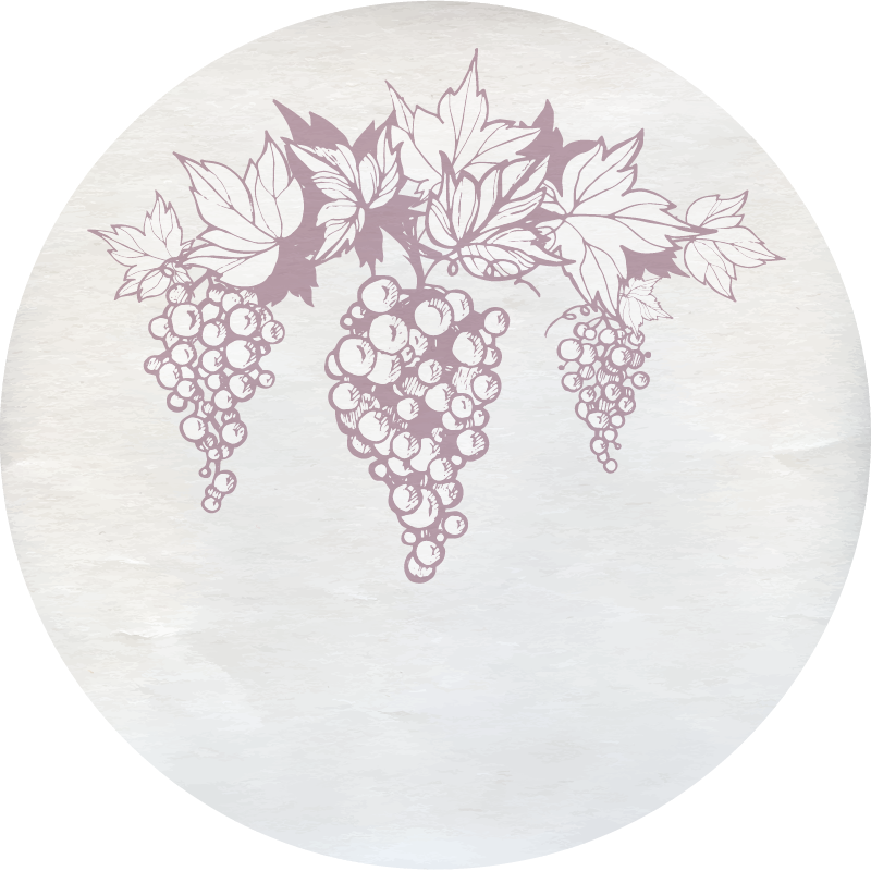 Grapes Botanical Emblem floral vinyl carpet - TenStickers