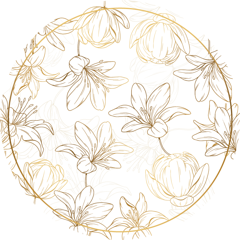 Floral circle pattern floral vinyl carpet - TenStickers