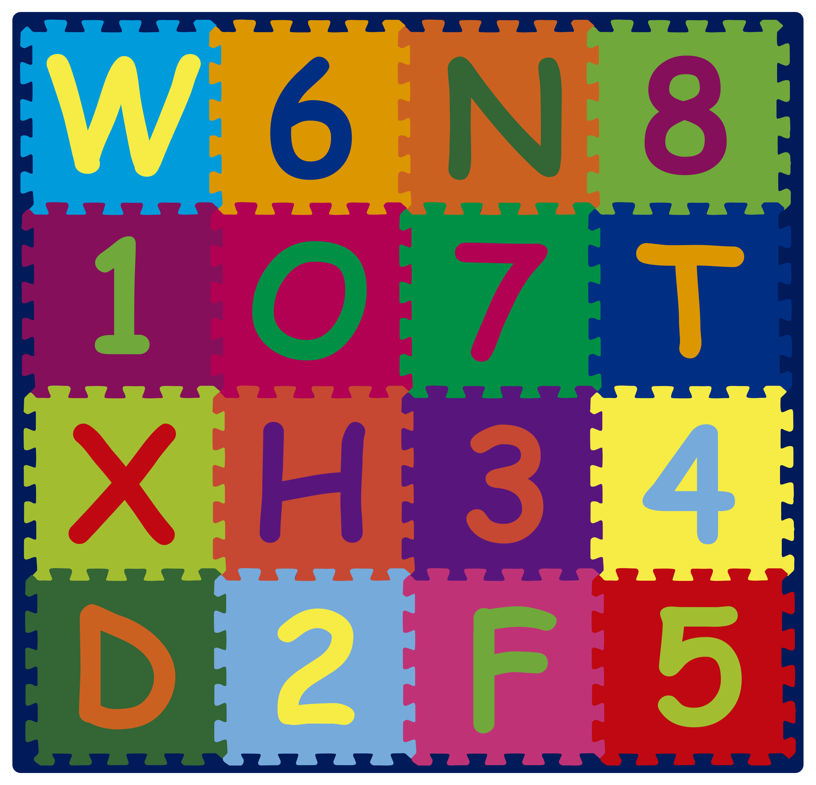 Letter Puzzle alphabet vinyl carpet - TenStickers