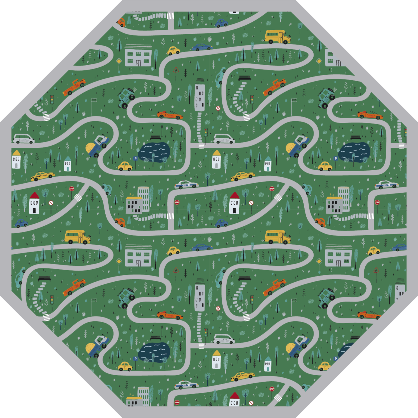 Playful Roadways road vinyl carpet - TenStickers