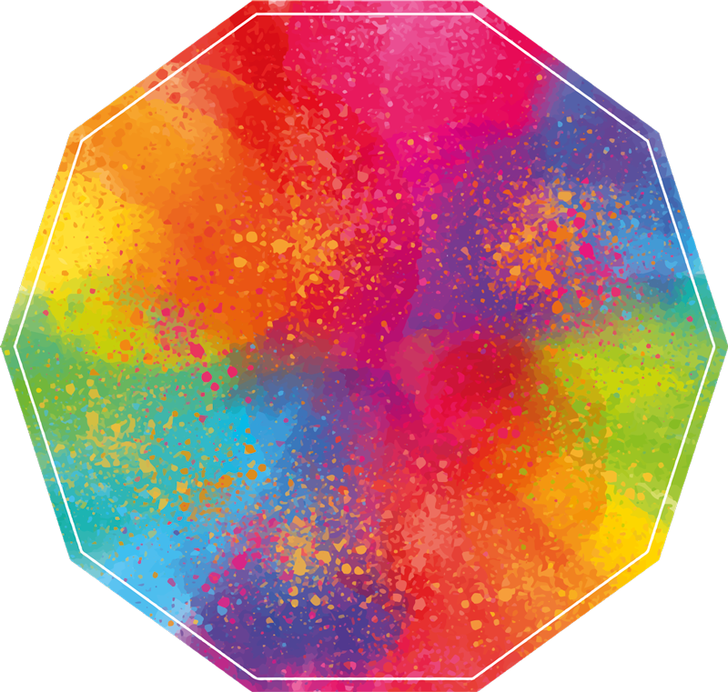 Colorful Splattered Hexagon marble vinyl carpet - TenStickers