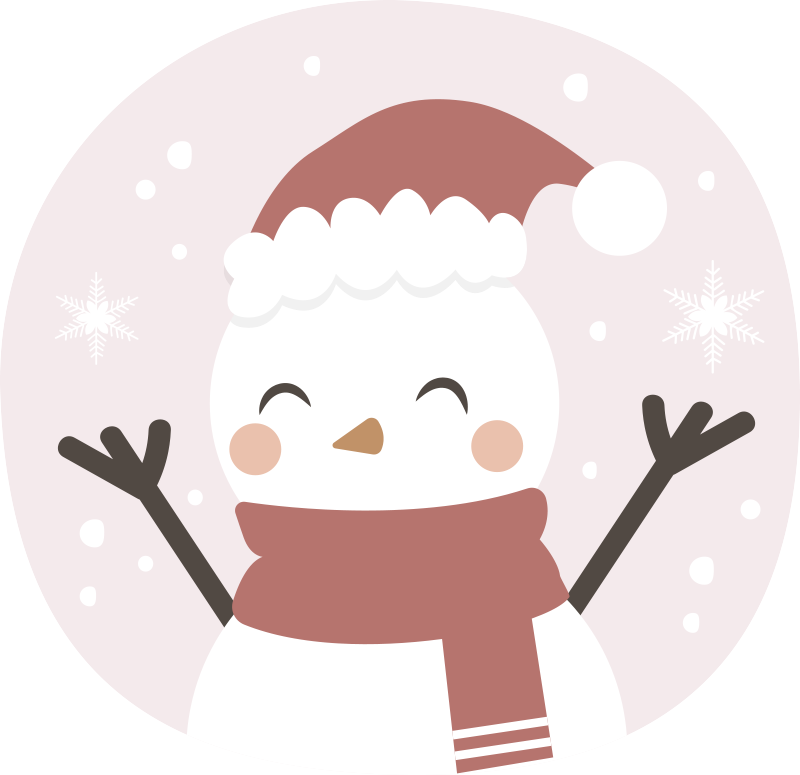 Cheerful Snowman Christmas vinyl carpet - TenStickers