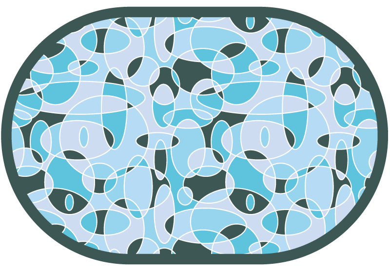 Abstract Oval Pattern bathroom vinyl carpet - TenStickers