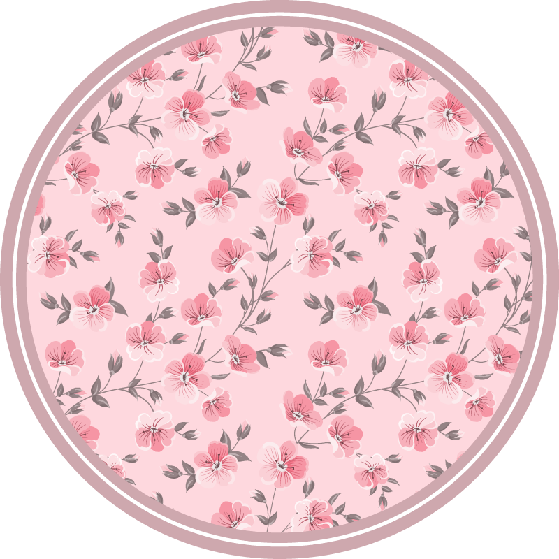 Floral circle design floral vinyl carpet - TenStickers