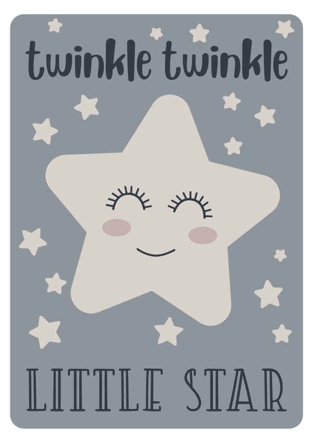 Twinkle Star Theme kids vinyl carpet - TenStickers