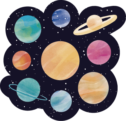 Planetary Space Theme kids vinyl carpet - TenStickers