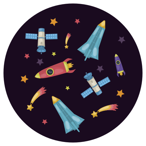 Spacecraft Exploration kids vinyl carpet - TenStickers