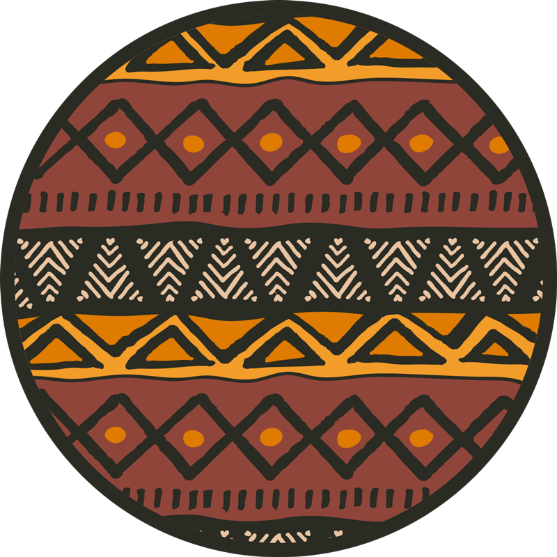 Circular African Pattern geometric rugs - TenStickers