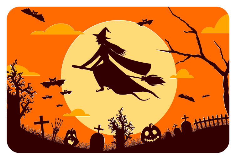 Halloween vinyl carpet spooky halloween silhouette - TenStickers
