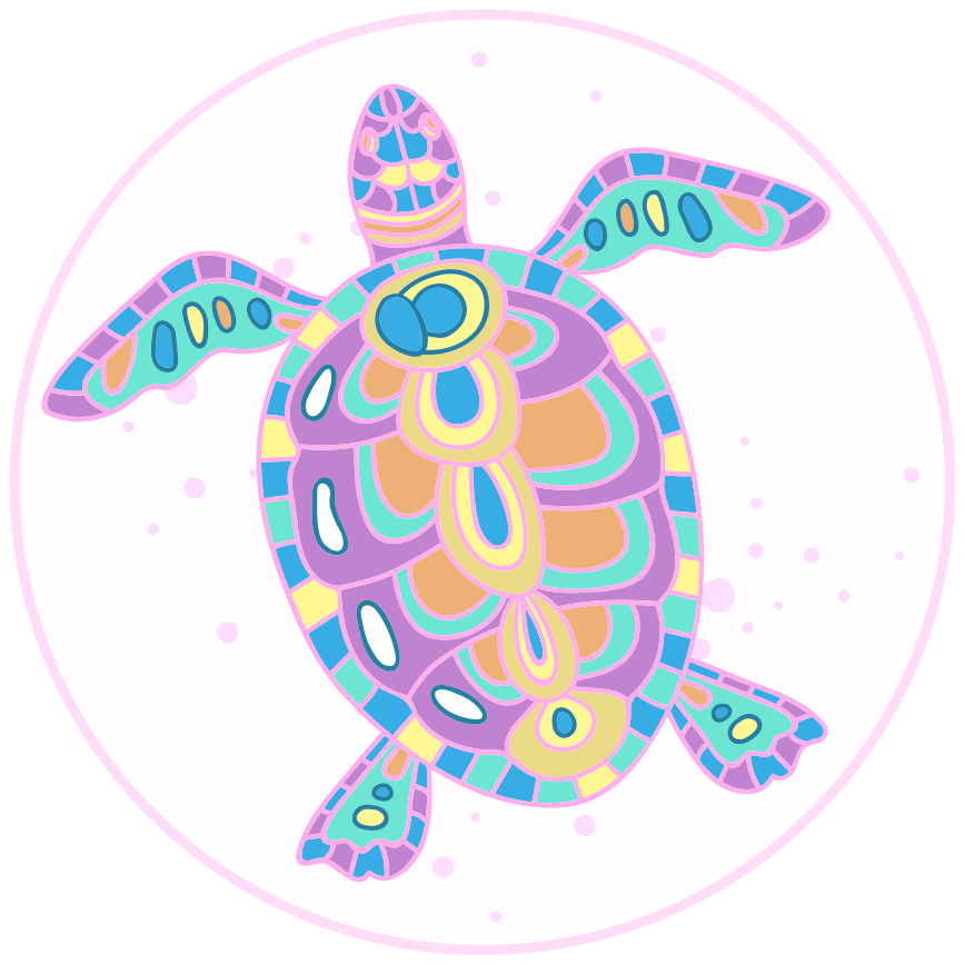 Colorful Turtle Illustration kids vinyl carpet - TenStickers