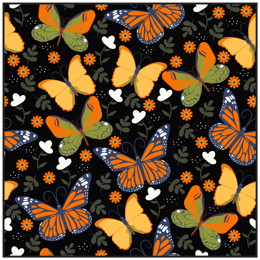 Butterfly Motif animal vinyl carpet - TenStickers