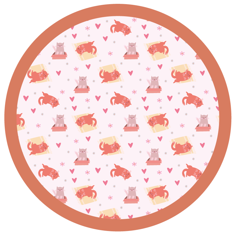 Playful Cat Motif nursery vinyl carpet - TenStickers