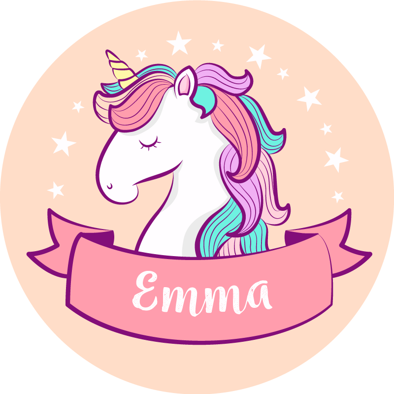 Personalized Unicorn custom vinyl carpet - TenStickers
