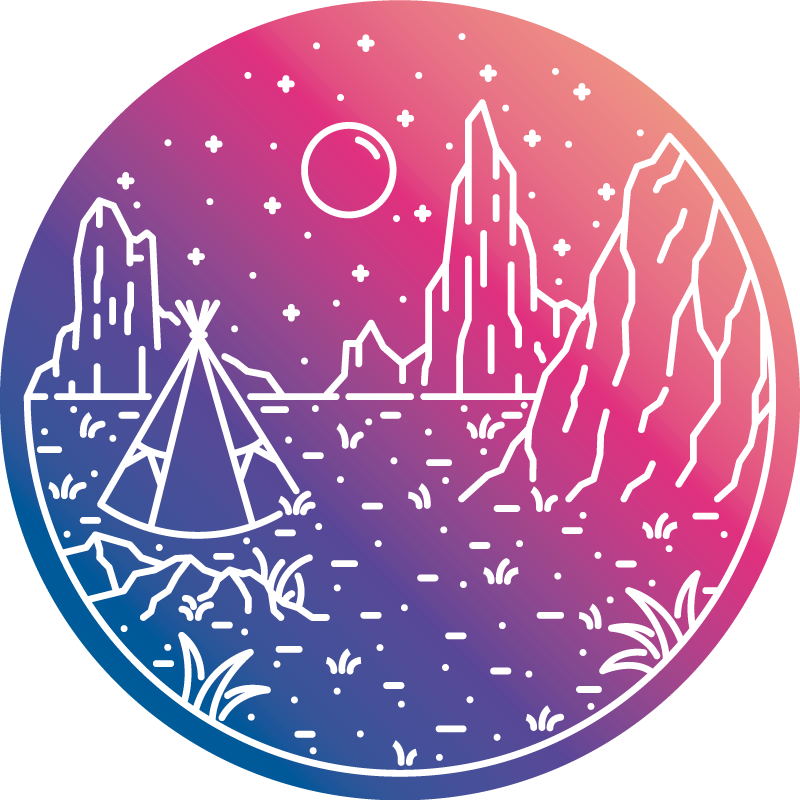Camping Night Scene nature vinyl carpet - TenStickers