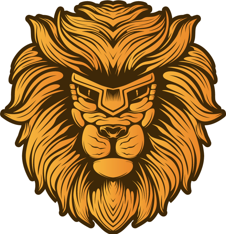 Lion Portrait Illustration animal vinyl carpet - TenStickers