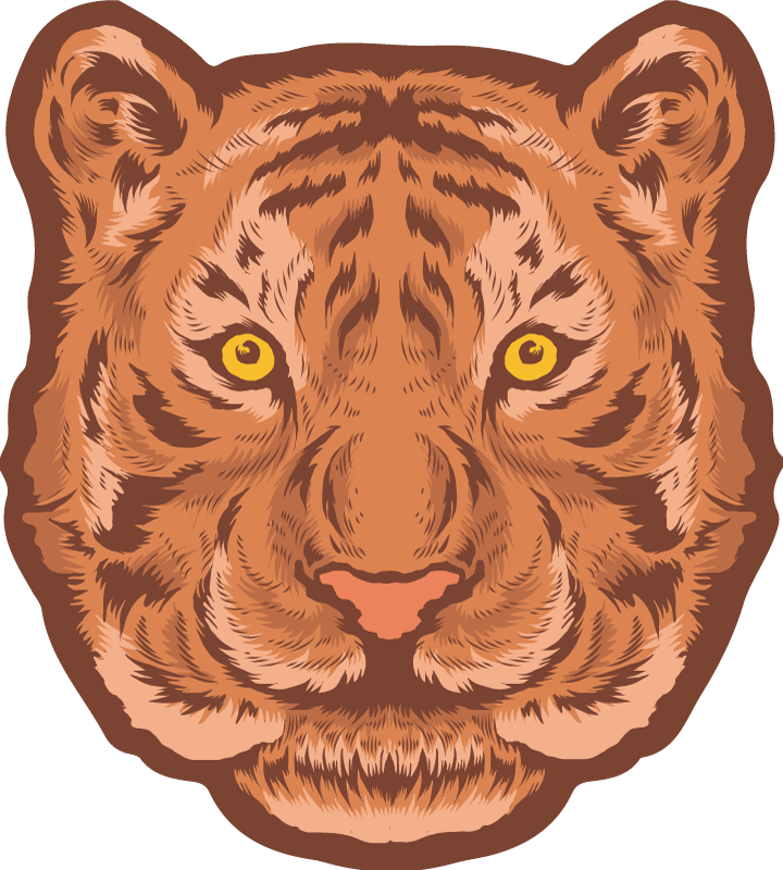 Tiger Face Representation animal vinyl carpet - TenStickers