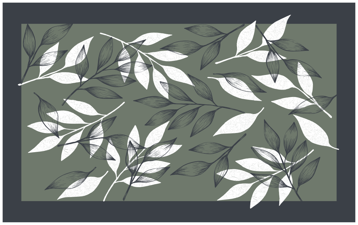 Leafy Botanical Pattern floral vinyl carpet - TenStickers