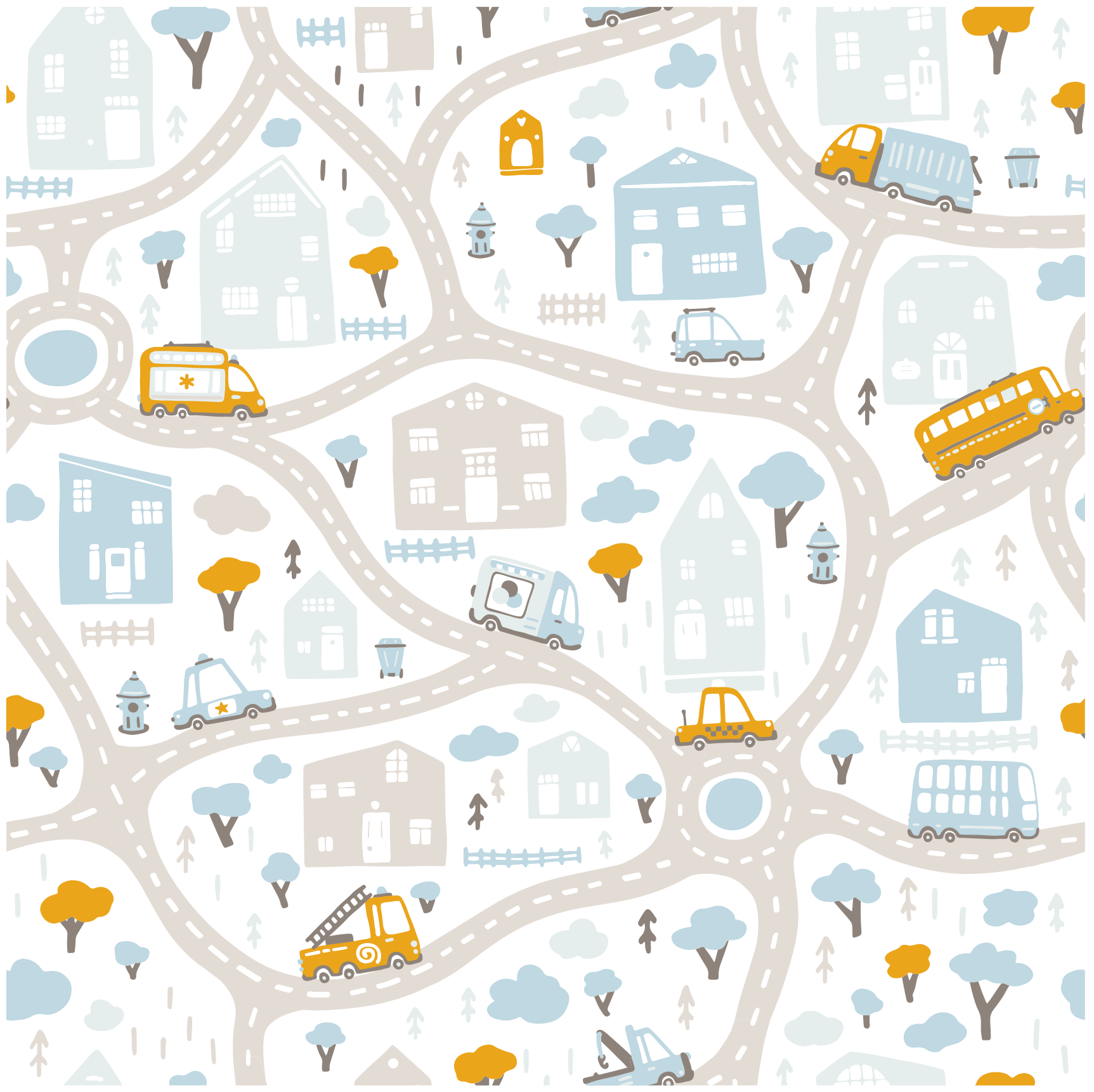 City Traffic Play road vinyl carpet - TenStickers