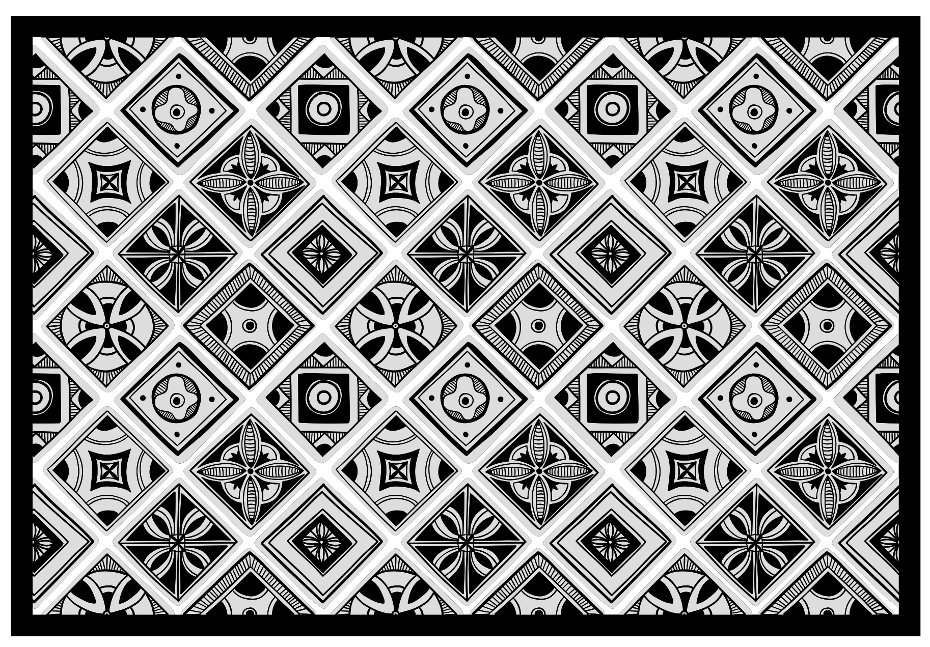 Monochrome Tiles tile vinyl carpet - TenStickers