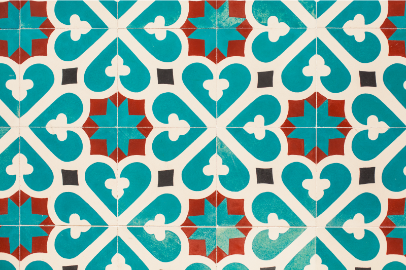 Moorish tile pattern tile vinyl carpet - TenStickers