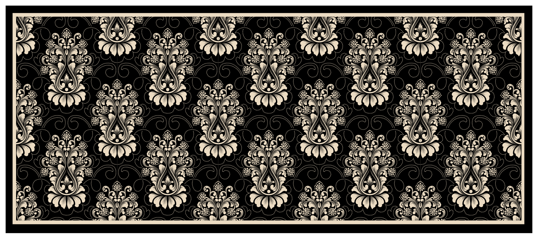 Baroque Floral Pattern vintage vinyl carpet - TenStickers