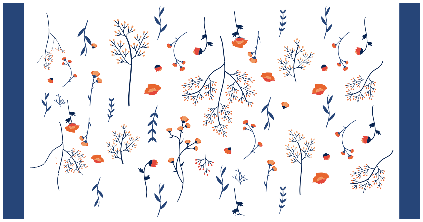 Botanical Autumn Motif floral vinyl carpet - TenStickers