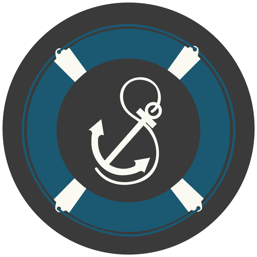 Nautical Anchor Motif mosaic vinyl carpet - TenStickers