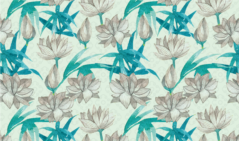 Blooming Soft Hues floral vinyl carpet - TenStickers