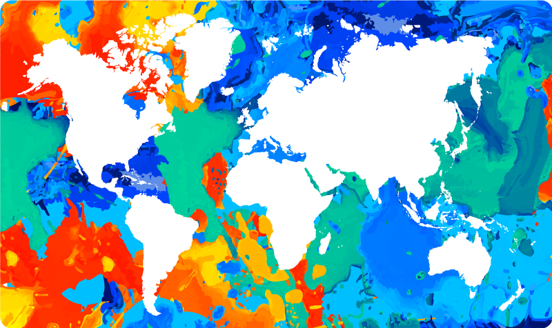 World map vinyl carpet colorful world map - TenStickers