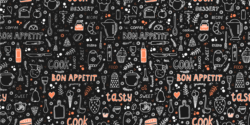 Bon Appetit Cook kitchen vinyl carpet - TenStickers