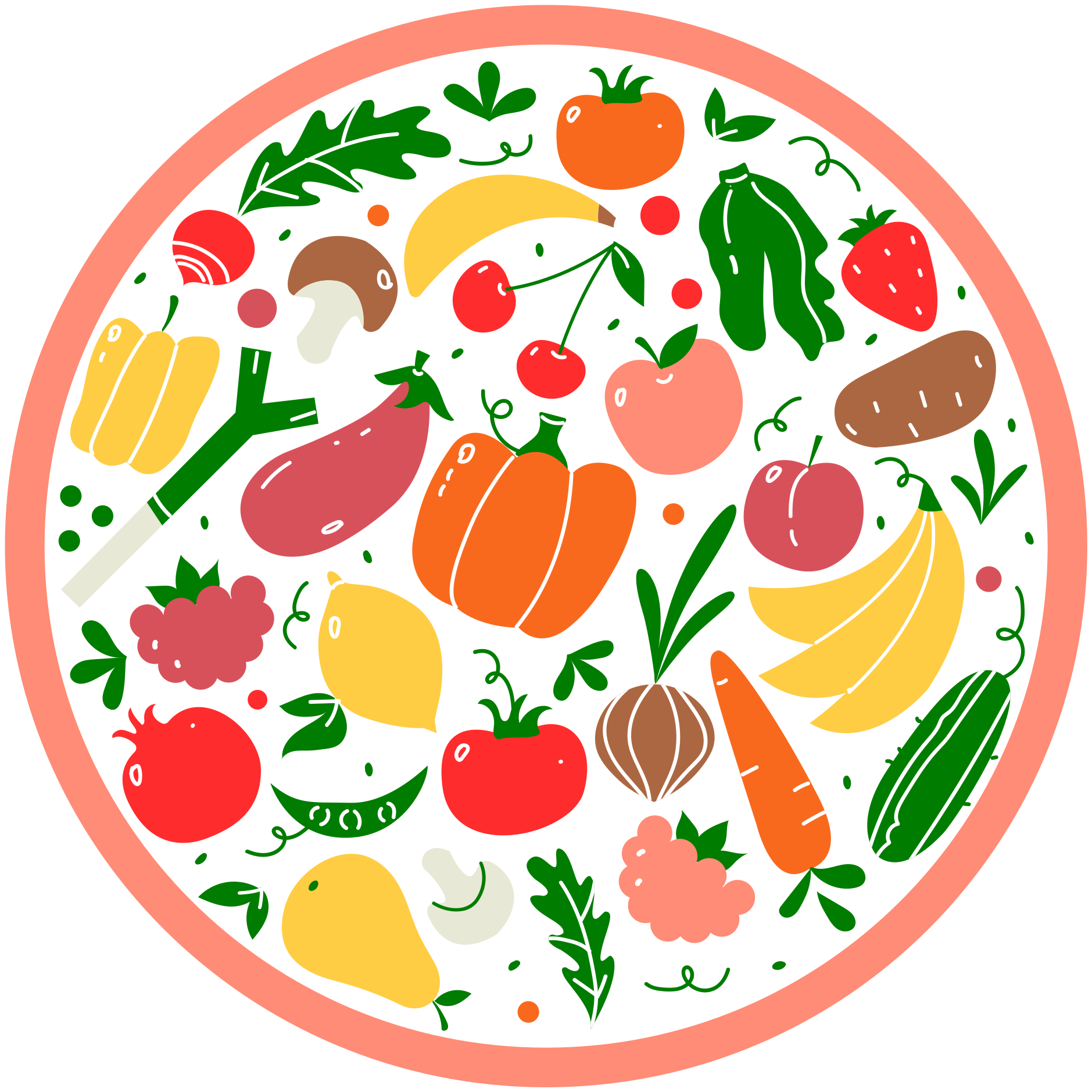 Colorful Fruit Motif floral vinyl carpet - TenStickers